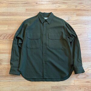 Nano Library Japan Olive Wool Button Up Shirt